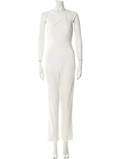 Pre-owned Roland Mouret Cowl Neck Jumpsuit In Neutral