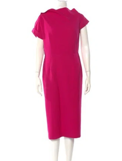 Pre-owned Roland Mouret Cowl Neck Midi Length Dress In Pink