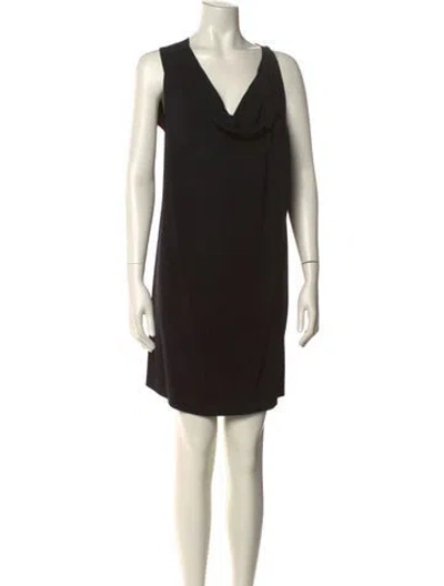 Pre-owned Roland Mouret Cowl Neck Mini Dress In Black