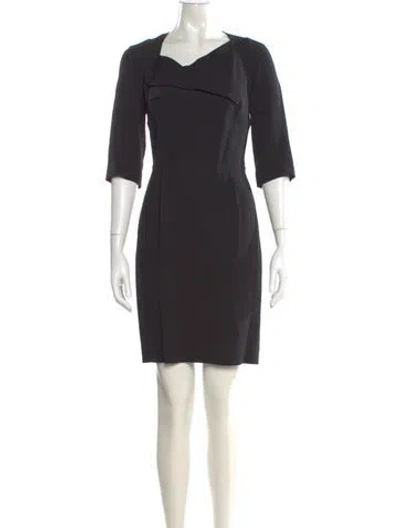 Pre-owned Roland Mouret Cowl Neck Mini Dress In Gray