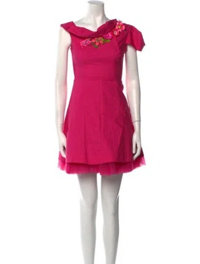 Pre-owned Roland Mouret Cowl Neck Mini Dress In Pink