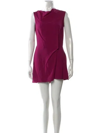 Pre-owned Roland Mouret Cowl Neck Mini Dress In Purple