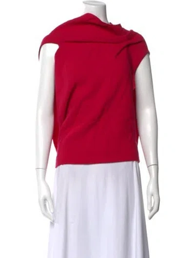 Pre-owned Roland Mouret Cowl Neck Short Sleeve Top In Pink