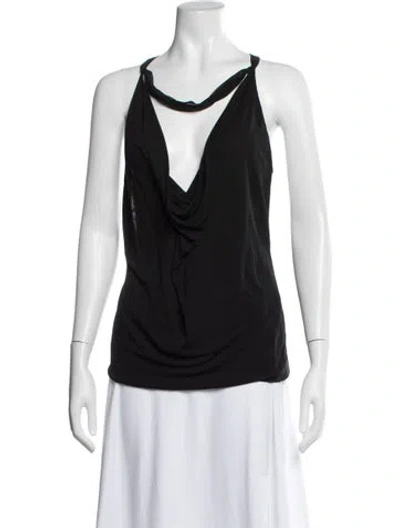Pre-owned Roland Mouret Cowl Neck Sleeveless Top In Blue