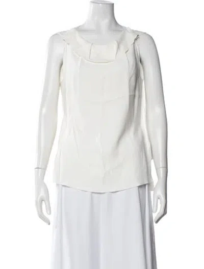 Pre-owned Roland Mouret Cowl Neck Sleeveless Top In Neutral