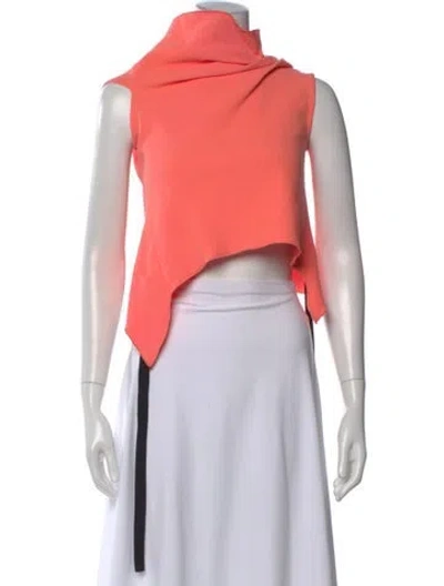 Pre-owned Roland Mouret Cowl Neck Sleeveless Top In Orange