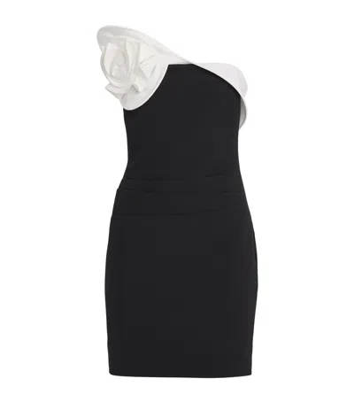 Roland Mouret Crepe Flower Mini Dress In Black
