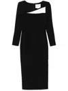Roland Mouret Contrast-color Stitching Dress In Schwarz
