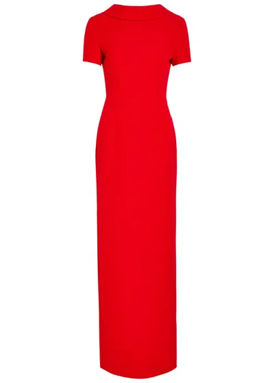 Roland Mouret Crepe Maxi Dress In Red