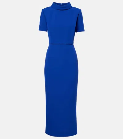 Roland Mouret Crêpe Midi Dress In Blue