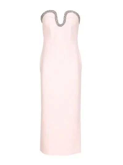 Roland Mouret Crepe Midi Dress In Pink