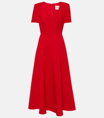 Roland Mouret Crêpe Midi Dress In Red