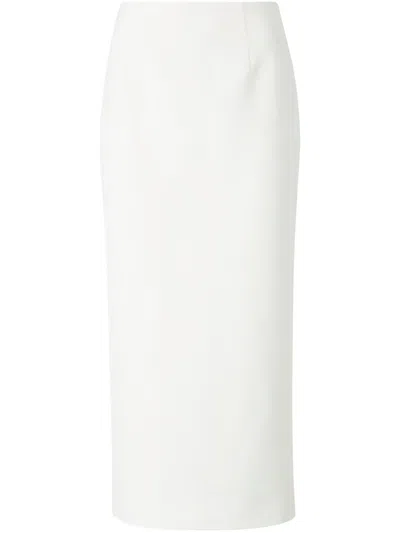 Roland Mouret Crepe Midi Skirt In White
