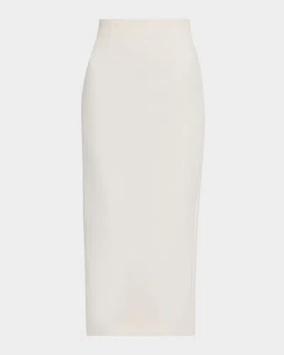 Roland Mouret Crepe Midi Skirt In White