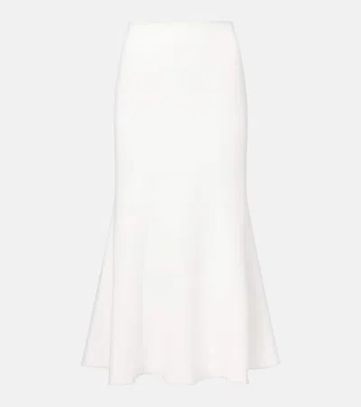 Roland Mouret Crêpe Midi Skirt In White