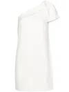 Roland Mouret Crepe One-shoulder Mini Dress In Neutrals