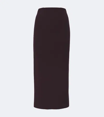 Roland Mouret Crepe Pencil Skirt In Brown
