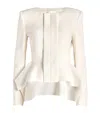 Roland Mouret Peplum Crepe Jacket In Ivory