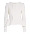Roland Mouret Crepe Peplum Jacket In White