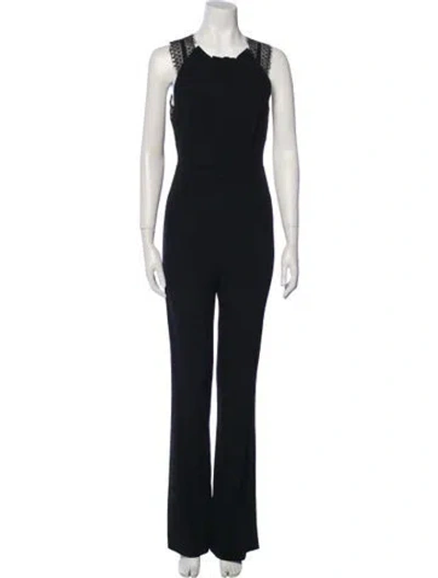 Pre-owned Roland Mouret Crew Neck Jumpsuit In Black
