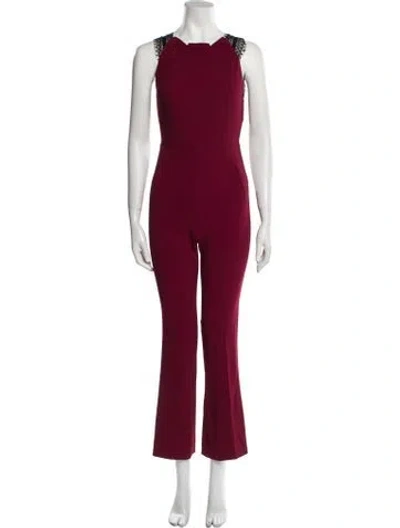 Pre-owned Roland Mouret Crew Neck Jumpsuit In Red