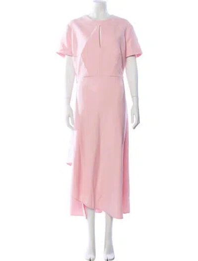 Pre-owned Roland Mouret Crew Neck Long Dress In Pink