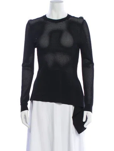 Pre-owned Roland Mouret Crew Neck Long Sleeve Top In Blue