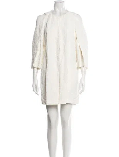 Pre-owned Roland Mouret Crew Neck Mini Dress In White