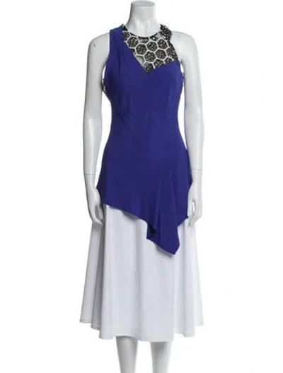 Pre-owned Roland Mouret Crew Neck Sleeveless Tunic In Purple