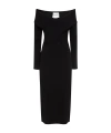 Roland Mouret Off-shoulder Cut-out Knit Midi Dress In Black