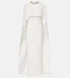 Roland Mouret Crystal-embellished Caped Crêpe Gown In White