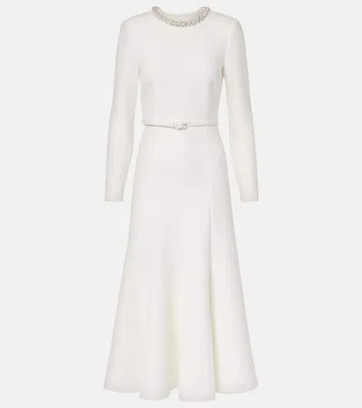 Roland Mouret Crystal-embellished Crêpe Cocktail Dress In White