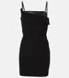 Roland Mouret Crystal-embellished Crêpe Minidress In Black