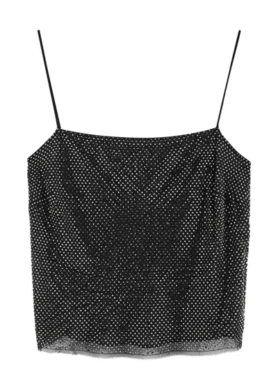 Roland Mouret Crystal-embellished Silk-chiffon Tank In Black