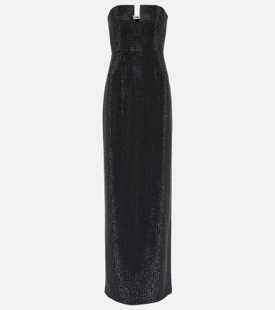 Roland Mouret Crystal-embellished Strapless Gown In Black