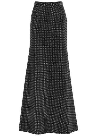 Roland Mouret Crystal-embellished Woven Maxi Skirt In Black