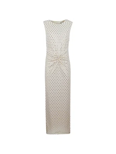 Roland Mouret Crystal-embellished Gathered Maxi Dress In Multi