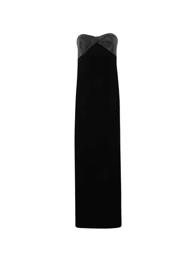 Roland Mouret 크리스털 장식 스트랩리스 맥시 드레스 In Black