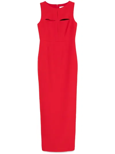 Roland Mouret Cut-out Crepe Maxi Dress In Red
