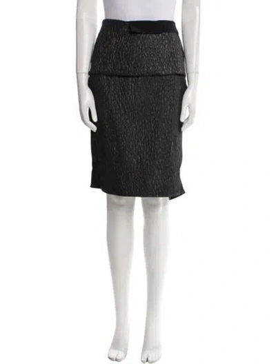 Pre-owned Roland Mouret Cutout Accent Knee-length Skirt In Black