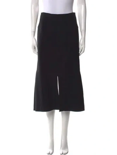 Pre-owned Roland Mouret Cutout Accent Midi Length Skirt In Black