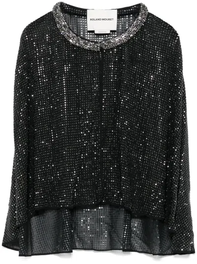Roland Mouret Diamante Cape In Schwarz