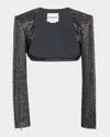 Roland Mouret Diamante Crepe Bolero Jacket In Gray