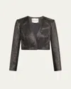 Roland Mouret Diamante Crepe Bolero Jacket In Gray