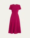 Roland Mouret Diamante Neck Light Cady Midi Dress