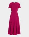 Roland Mouret Diamante Neck Light Cady Midi Dress