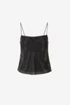 Roland Mouret Embellished Silk Chiffon Camisole In Finished With Raw Hem