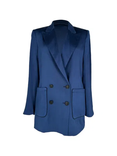 Pre-owned Roland Mouret Double-breasted Blazer In Blue