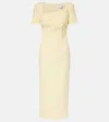Roland Mouret Draped Crêpe Cocktail Dress In Yellow