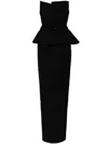 Shop Roland Mouret Draped Crepe Gown In Black